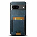 For Google Pixel 8a Suteni H03 Oil Wax Leather Wallet Stand Back Phone Case(Blue)