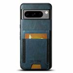 For Google Pixel 8 Pro Suteni H03 Oil Wax Leather Wallet Stand Back Phone Case(Blue)