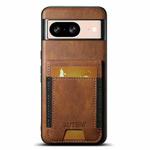 For Google Pixel 8 Suteni H03 Oil Wax Leather Wallet Stand Back Phone Case(Brown)