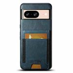 For Google Pixel 8 Suteni H03 Oil Wax Leather Wallet Stand Back Phone Case(Blue)