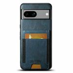 For Google Pixel 7a Suteni H03 Oil Wax Leather Wallet Stand Back Phone Case(Blue)