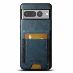 For Google Pixel 7 Pro Suteni H03 Oil Wax Leather Wallet Stand Back Phone Case(Blue)