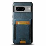 For Google Pixel 7 Suteni H03 Oil Wax Leather Wallet Stand Back Phone Case(Blue)