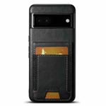 For Google Pixel 6a Suteni H03 Oil Wax Leather Wallet Stand Back Phone Case(Black)