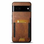 For Google Pixel 6a Suteni H03 Oil Wax Leather Wallet Stand Back Phone Case(Brown)