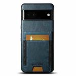 For Google Pixel 6a Suteni H03 Oil Wax Leather Wallet Stand Back Phone Case(Blue)