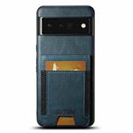 For Google Pixel 6 Pro Suteni H03 Oil Wax Leather Wallet Stand Back Phone Case(Blue)