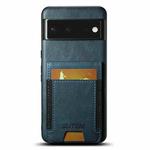 For Google Pixel 6 Suteni H03 Oil Wax Leather Wallet Stand Back Phone Case(Blue)