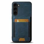 For Samsuny Galaxy S24+ 5G Suteni H03 Litchi Leather Card Bag Stand Back Phone Case(Blue)