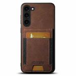 For Samsuny Galaxy S22+ 5G Suteni H03 Litchi Leather Card Bag Stand Back Phone Case(Brown)