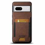 For Google Pixel 8a Suteni H03 Litchi Leather Card Bag Stand Back Phone Case(Brown)