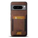 For Google Pixel 8 Pro Suteni H03 Litchi Leather Card Bag Stand Back Phone Case(Brown)