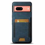 For Google Pixel 7a Suteni H03 Litchi Leather Card Bag Stand Back Phone Case(Blue)