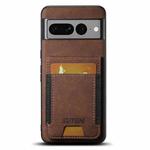 For Google Pixel 7 Pro Suteni H03 Litchi Leather Card Bag Stand Back Phone Case(Brown)