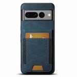 For Google Pixel 7 Pro Suteni H03 Litchi Leather Card Bag Stand Back Phone Case(Blue)