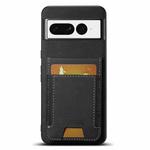 For Google Pixel 7 Suteni H03 Litchi Leather Card Bag Stand Back Phone Case(Black)