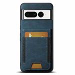 For Google Pixel 7 Suteni H03 Litchi Leather Card Bag Stand Back Phone Case(Blue)