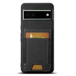 For Google Pixel 6a Suteni H03 Litchi Leather Card Bag Stand Back Phone Case(Black)