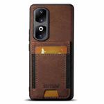 For Honor 90 Pro Suteni H03 Litchi Leather Card Bag Stand Back Phone Case(Brown)