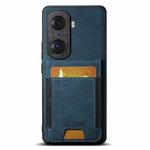 For Honor 60 Pro Suteni H03 Litchi Leather Card Bag Stand Back Phone Case(Blue)