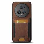 For Honor Magic5 Pro Suteni H03 Litchi Leather Card Bag Stand Back Phone Case(Brown)