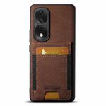For Honor 80 Pro Suteni H03 Litchi Leather Card Bag Stand Back Phone Case(Brown)
