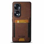 For Honor 70 Suteni H03 Litchi Leather Card Bag Stand Back Phone Case(Brown)