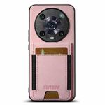 For Honor Magic4 Pro Suteni H03 Litchi Leather Card Bag Stand Back Phone Case(Pink)