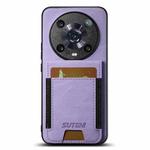 For Honor Magic4 Pro Suteni H03 Litchi Leather Card Bag Stand Back Phone Case(Purple)