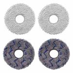 JUNSUNMAY 4pcs Washable Mop Pads Replacement for ECOVACS DEEBOT X1 Turbo / X2 Omni / T20 Pro(Grey+Blue Grey)