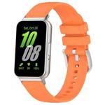 For Samsung Galaxy Fit 3 SM-R390 Metal Connector Liquid Glossy Silicone Watch Band(Orange)