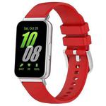 For Samsung Galaxy Fit 3 SM-R390 Metal Connector Liquid Glossy Silicone Watch Band(Red)