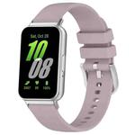 For Samsung Galaxy Fit 3 SM-R390 Metal Connector Liquid Glossy Silicone Watch Band(Purple)