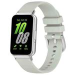 For Samsung Galaxy Fit 3 SM-R390 Metal Connector Liquid Glossy Silicone Watch Band(Green)