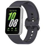 For Samsung Galaxy Fit 3 SM-R390 Solid Color Buckle Silicone Watch Band(Dark Gray)