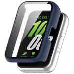 For Samsung Galaxy Fit 3 SM-R390 PC + Tempered Glass Film Integrated Watch Protective Case(Midnight Blue)