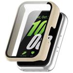 For Samsung Galaxy Fit 3 SM-R390 PC + Tempered Glass Film Integrated Watch Protective Case(Ivory White)