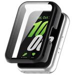 For Samsung Galaxy Fit 3 SM-R390 PC + Tempered Glass Film Integrated Watch Protective Case(Bright Black)