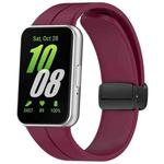 For Samsung Galaxy Fit 3 SM-R390 Magnetic Folding Buckle Silicone Watch Band(Wine Red)