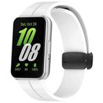 For Samsung Galaxy Fit 3 SM-R390 Magnetic Folding Buckle Silicone Watch Band(White)