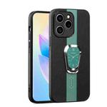 For Realme C63 Magnetic Litchi Leather Back Phone Case with Holder(Green)