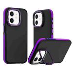 For iPhone 12 Dual-Color Shockproof TPU Phone Case(Purple)