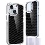 For iPhone 15 Plus Dual-Color Carbon Fiber Acrylic Hybrid TPU Phone Case(Grey)