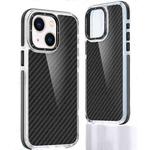 For iPhone 14 Plus Dual-Color Carbon Fiber Acrylic Hybrid TPU Phone Case(Black)