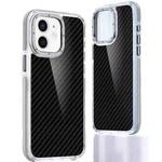 For iPhone 12 Dual-Color Carbon Fiber Acrylic Hybrid TPU Phone Case(Grey)
