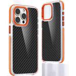 For iPhone 12 Pro Max Dual-Color Carbon Fiber Acrylic Hybrid TPU Phone Case(Orange)