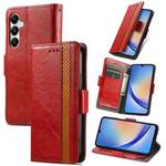 For Samsung Galaxy A35 5G CaseNeo Splicing Dual Magnetic Buckle Leather Phone Case(Red)