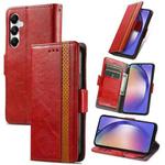 For Samsung Galaxy A55 5G CaseNeo Splicing Dual Magnetic Buckle Leather Phone Case(Red)