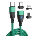 ENKAY 3 in 1 PD100W Type-C to Type-C / 8 Pin / Micro USB Magnetic Fast Charging Cable, Cable Length:1m(Green)
