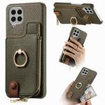 For Samsung Galaxy A12 5G Litchi Leather Oil Edge Ring Zipper Wallet Back Phone Case(Green)